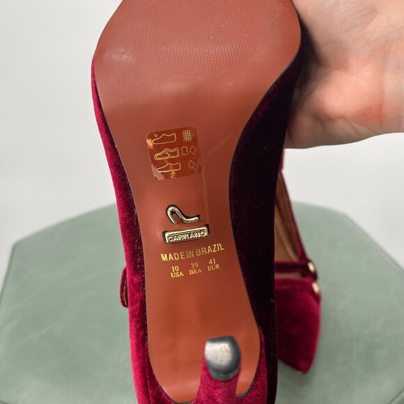 Vintage Carrano Velvet Heels made in Brazil Size 41 US 10 - Picture 3 of 8